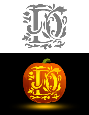 Decorative Letter D Pumpkin Stencil