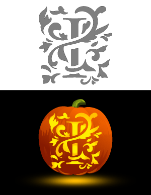 Decorative Letter I Pumpkin Stencil
