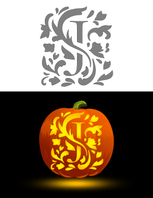 Decorative Letter J Pumpkin Stencil