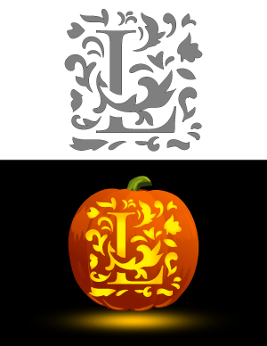Decorative Letter L Pumpkin Stencil