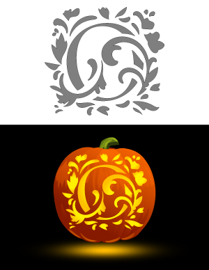 Decorative Letter O Pumpkin Stencil
