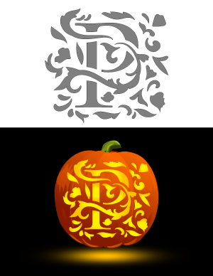 Decorative Letter P Pumpkin Stencil