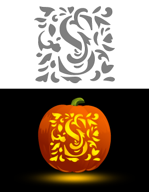 Decorative Letter S Pumpkin Stencil