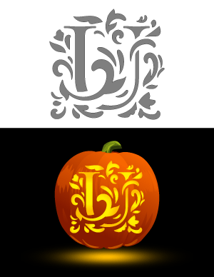 Decorative Letter U Pumpkin Stencil
