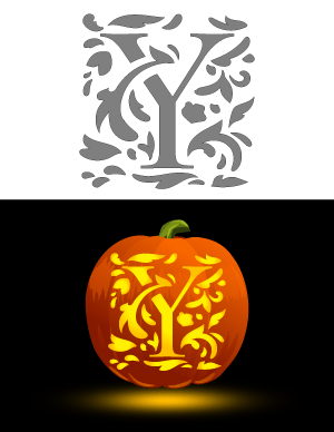 Decorative Letter Y Pumpkin Stencil