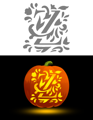 Decorative Letter Z Pumpkin Stencil