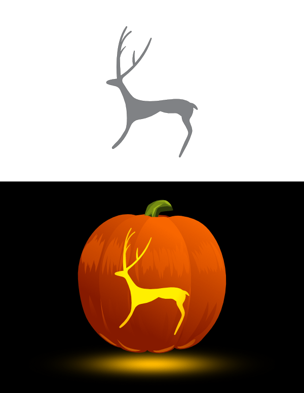 Deer Cave Painting Pumpkin Stencil