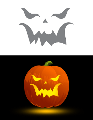 Demonic Face Pumpkin Stencil