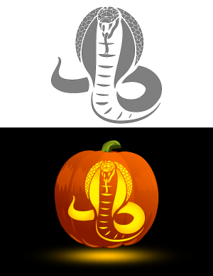 Detailed Cobra Pumpkin Stencil