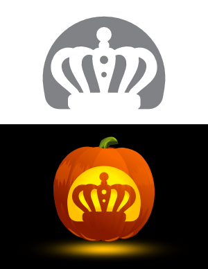 Detailed Crown Pumpkin Stencil