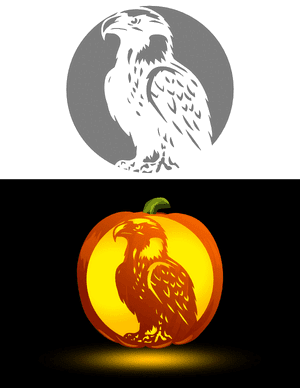 Detailed Eagle Pumpkin Stencil