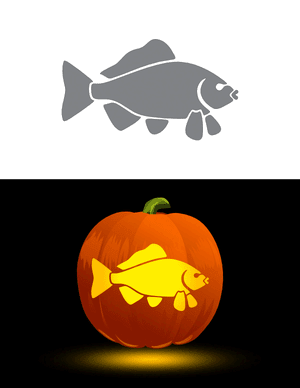 Detailed Fish Pumpkin Stencil