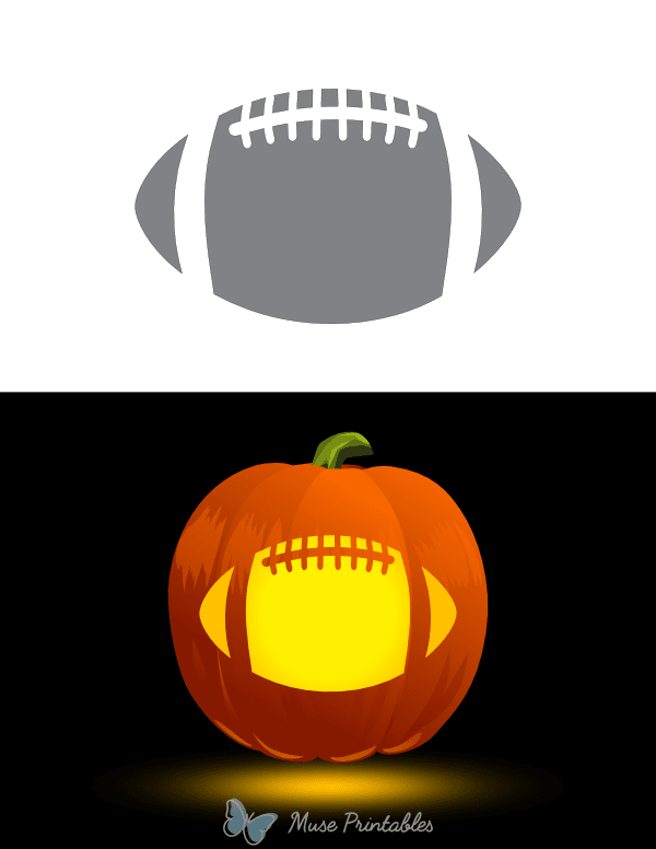 Detailed Football Pumpkin Stencil