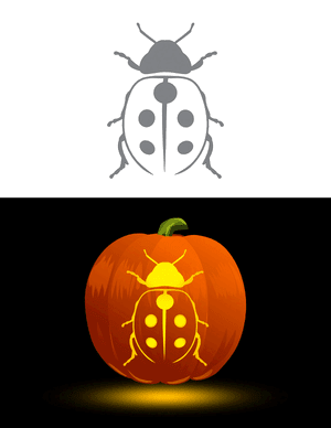 Detailed Ladybug Pumpkin Stencil