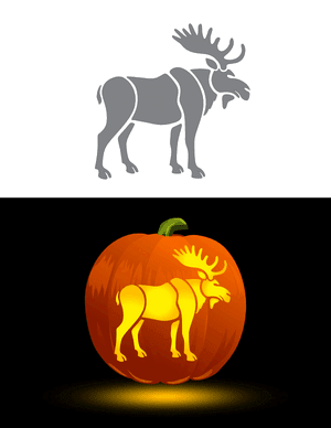 Detailed Moose Pumpkin Stencil