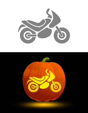 Detailed Motorcycle Pumpkin Stencil