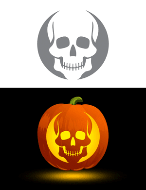 Detailed Skull Pumpkin Stencil