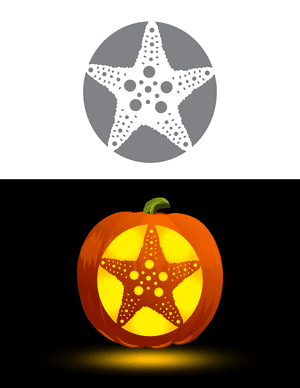 Detailed Starfish Pumpkin Stencil