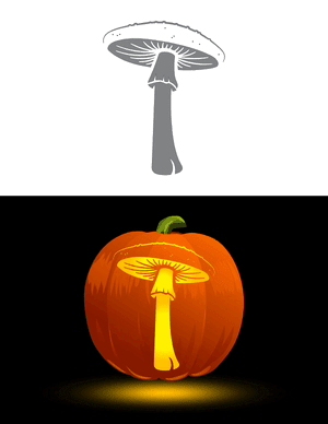 Detailed Toadstool Pumpkin Stencil
