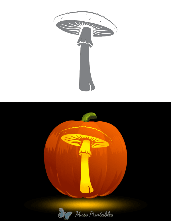 Detailed Toadstool Pumpkin Stencil