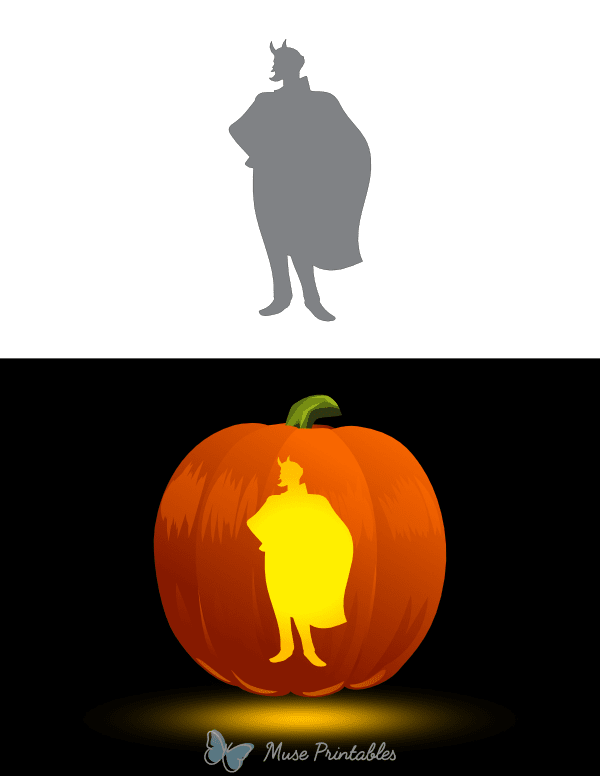 Devil in a Cape Pumpkin Stencil