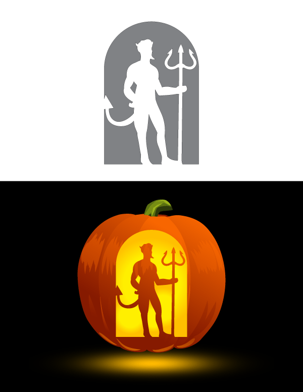 Printable Devil Pumpkin Stencil