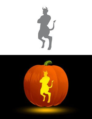 Devil Silhouette Pumpkin Stencil