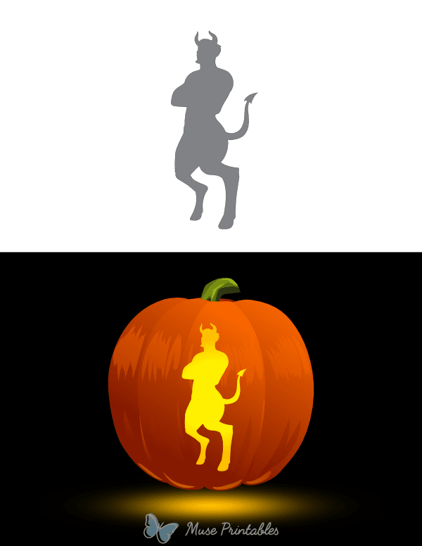 Devil Silhouette Pumpkin Stencil