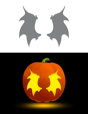 Devil Wings Pumpkin Stencil