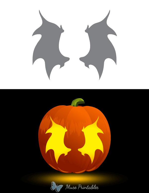 Devil Wings Pumpkin Stencil