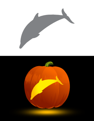 Diving Dolphin Pumpkin Stencil