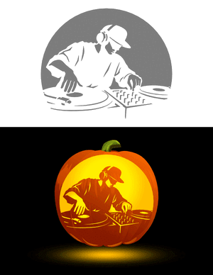 Dj Pumpkin Stencil