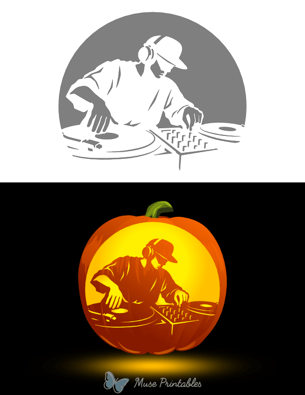 Dj Pumpkin Stencil