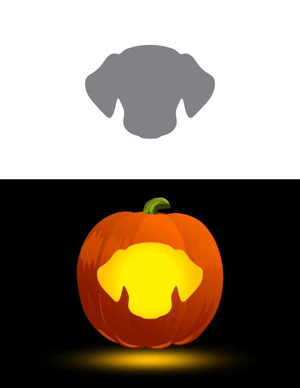 printable dog face pumpkin stencil