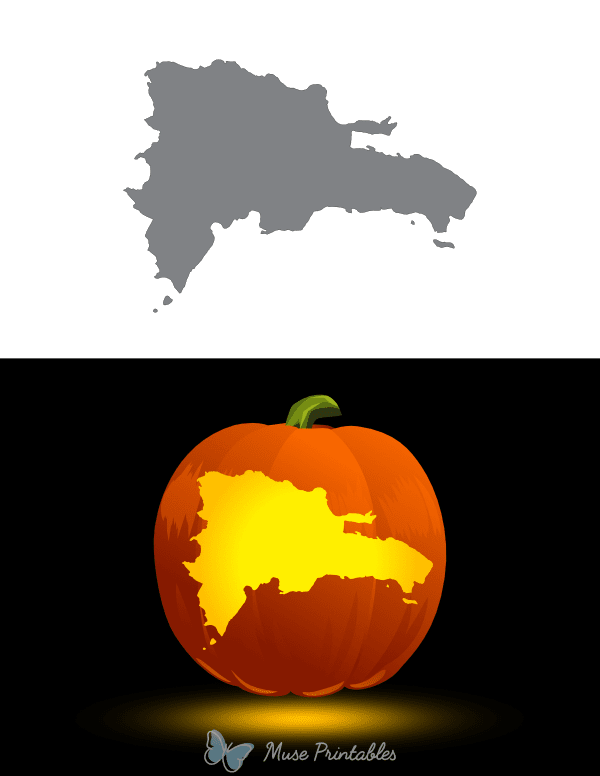 Dominican Republic Pumpkin Stencil
