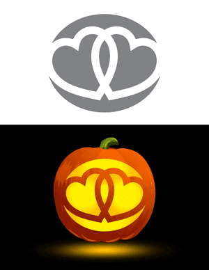 Double Hearts Pumpkin Stencil