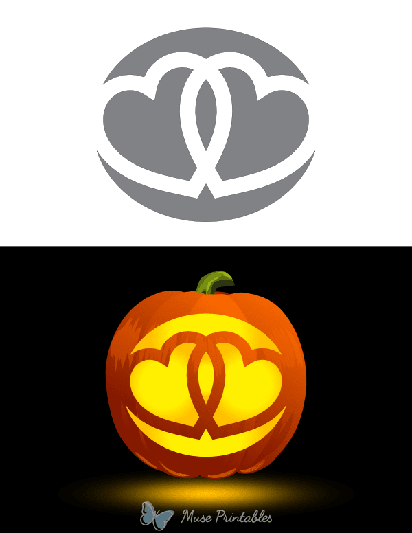 Double Hearts Pumpkin Stencil