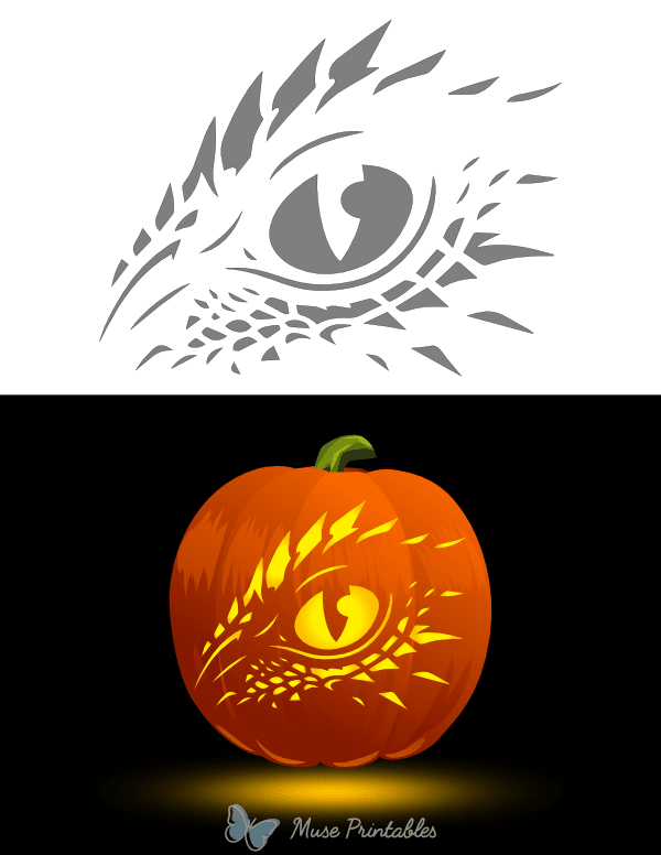 Dragon Eye Pumpkin Stencil