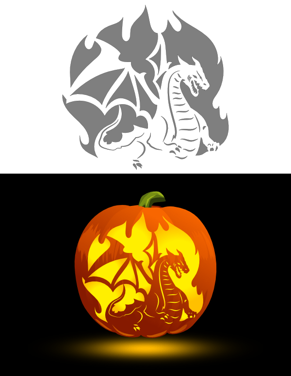 pumpkin stencils dragon