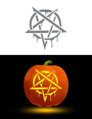 Dripping Pentagram Pumpkin Stencil