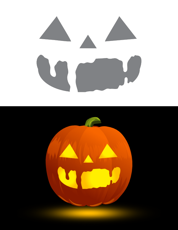 Printable Drooling Face Pumpkin Stencil