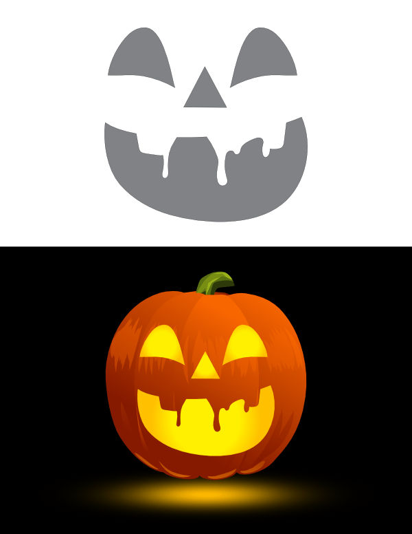 Printable Drooling Jack-o'-lantern Face Pumpkin Stencil