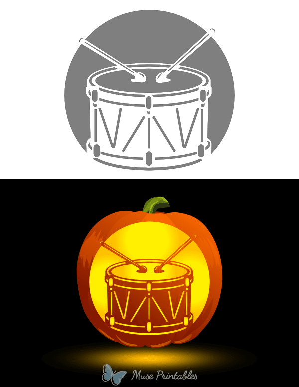 Drum Pumpkin Stencil