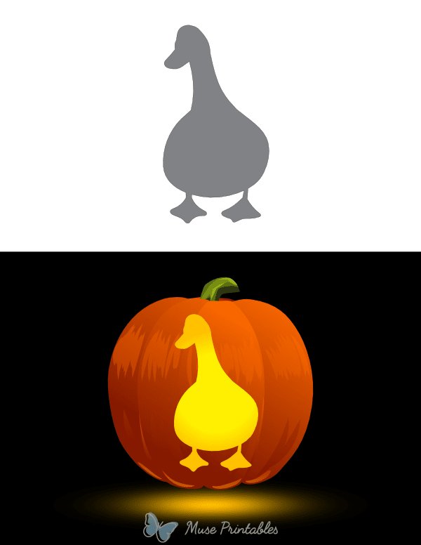 Duck Outline Pumpkin Stencil