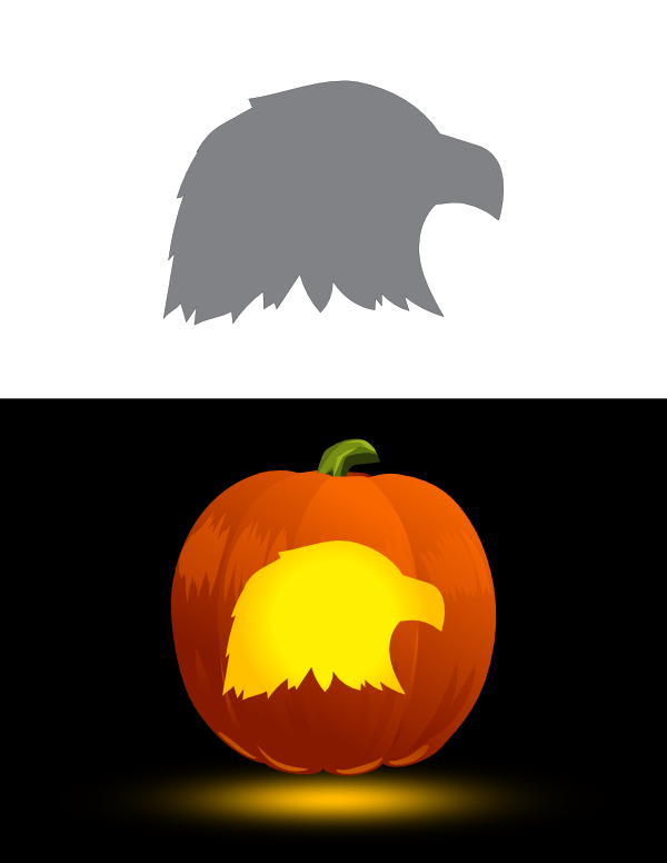 Printable Eagle Head Pumpkin Stencil