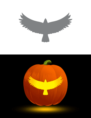 Eagle Top View Pumpkin Stencil