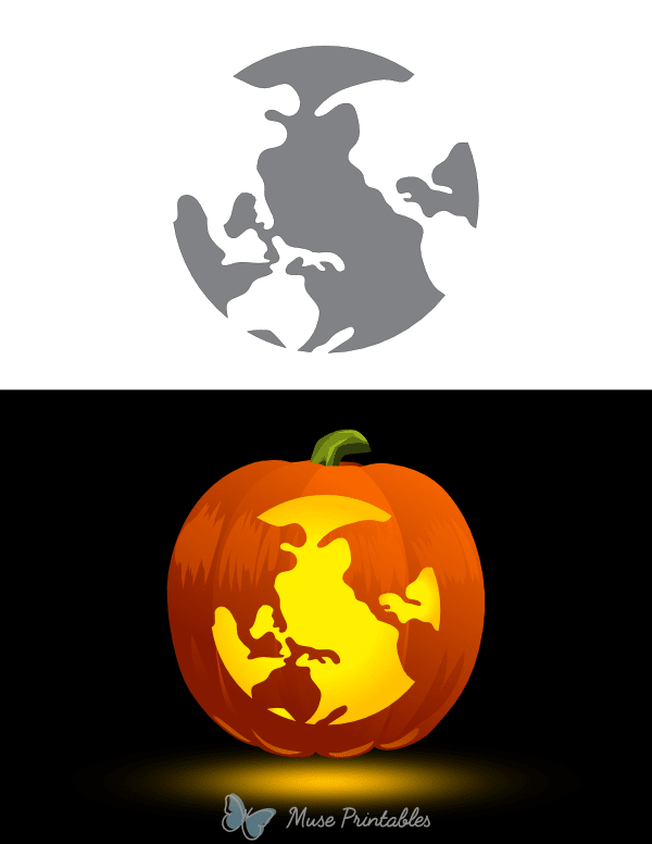 Earth Pumpkin Stencil