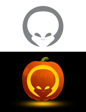 Easy Alien Head Pumpkin Stencil
