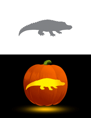 Easy Alligator Pumpkin Stencil
