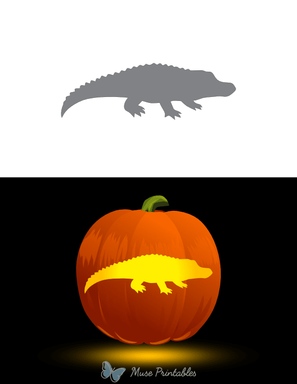 Easy Alligator Pumpkin Stencil